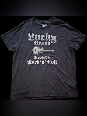 Lucky Brand Black Graphic 'Rooted in Rock 'n' Roll' Tee